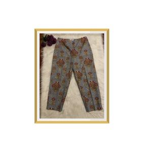 Talbots Grey Floral Paisley Ankle Pants